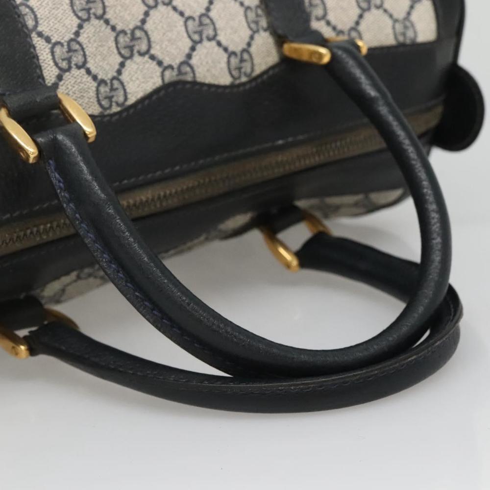 GUCCI GG Supreme Hand Bag PVC Navy Gold 02 468 39 Auth 131012 - Picture 7 of 16